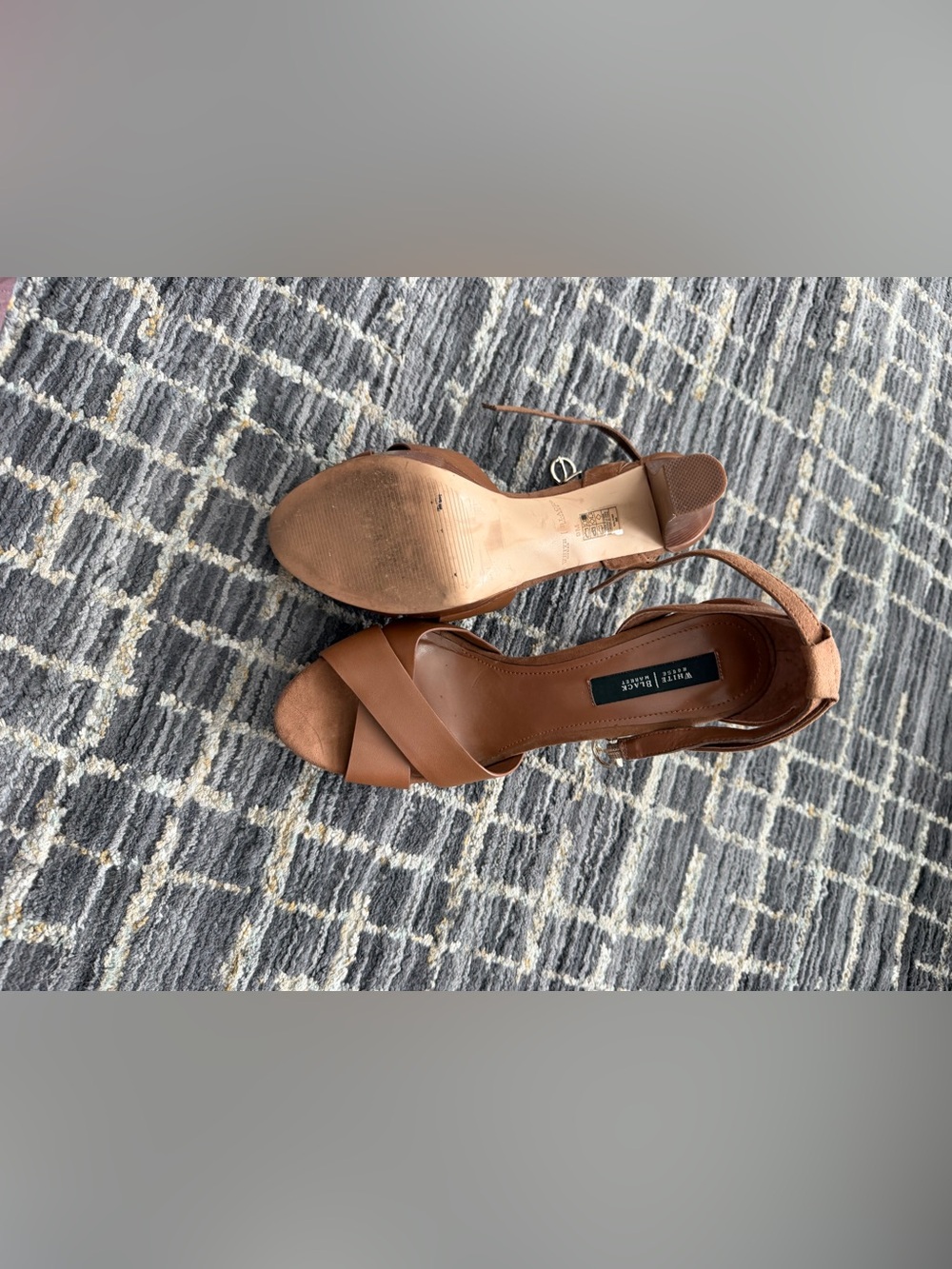 White House black market brown strap heels.